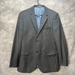 Indochino Mens Navy Blue 100% Wool 2 Button Suit Jacket Blazer 42R 43R